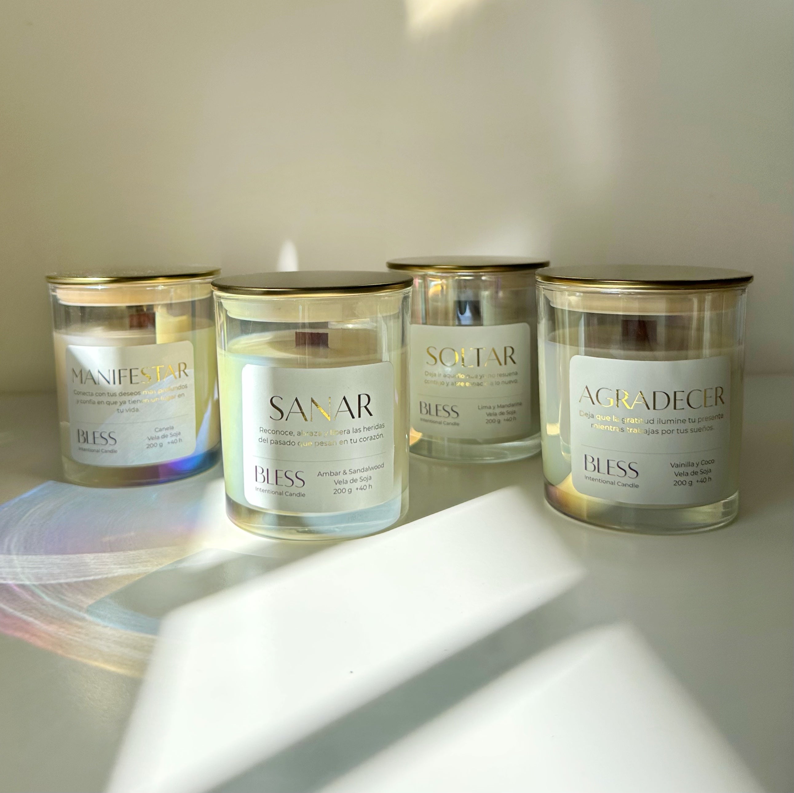 Velas intencionadas para Soltar, Sanar, Agradecer y Manifestar.