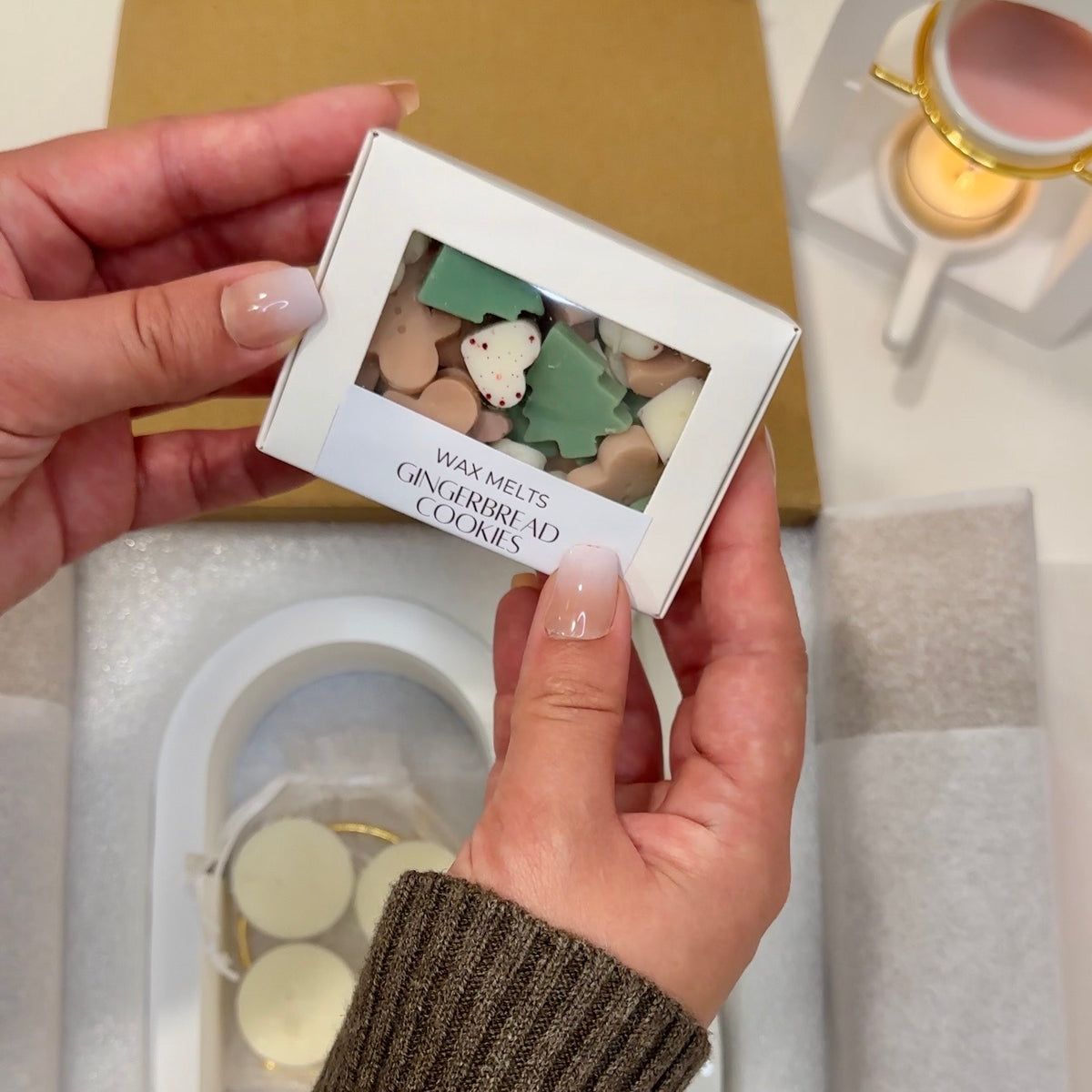Kit quemador Arco + Wax Melts 60g + Velitas de té
