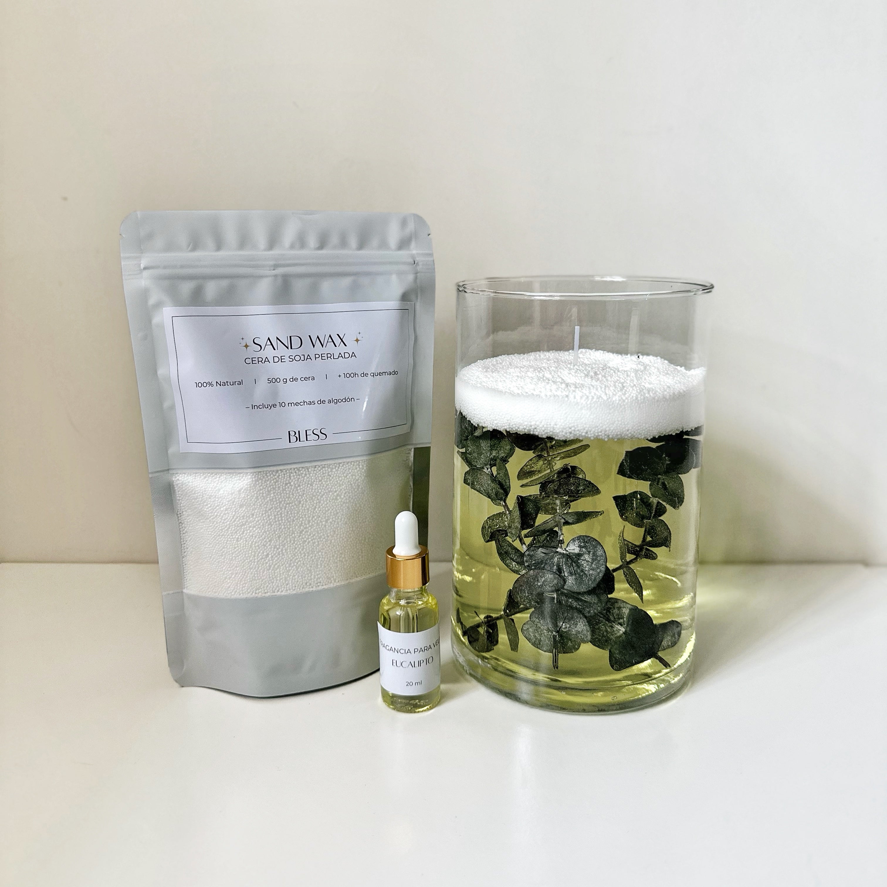 Kit Cera perlada y Fragancia + 10 mechas