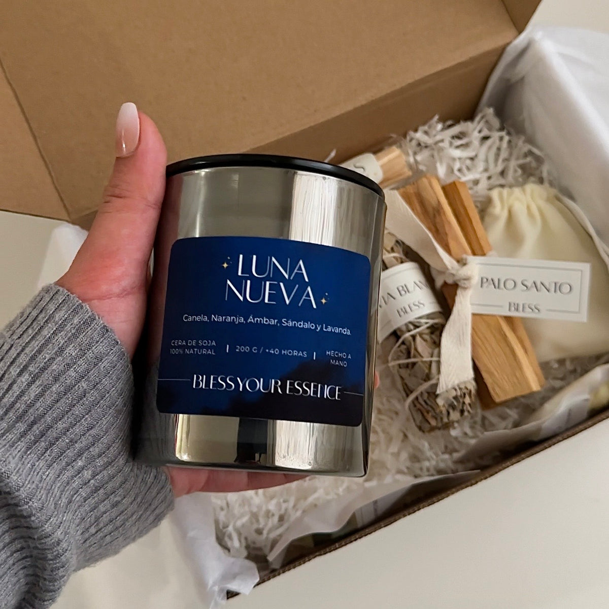 Kit con Vela intencionada o de Luna Nueva